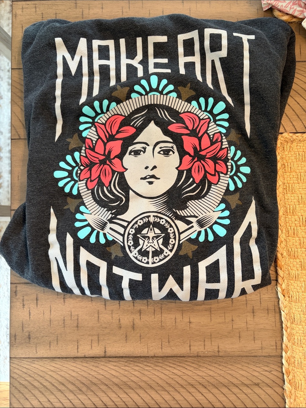 Obey Black Sweatshirt with Red and Teal Graphic